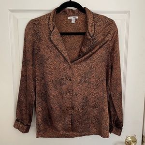 AMUSE SOCIETY | leopard satin button down